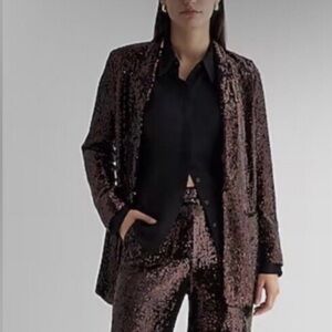 Express Brown Sequin Blazer